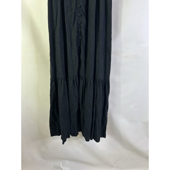 Abercrombie & Fitch Black Button Front Smocked Milk Maid Dress - Picture 5 of 8